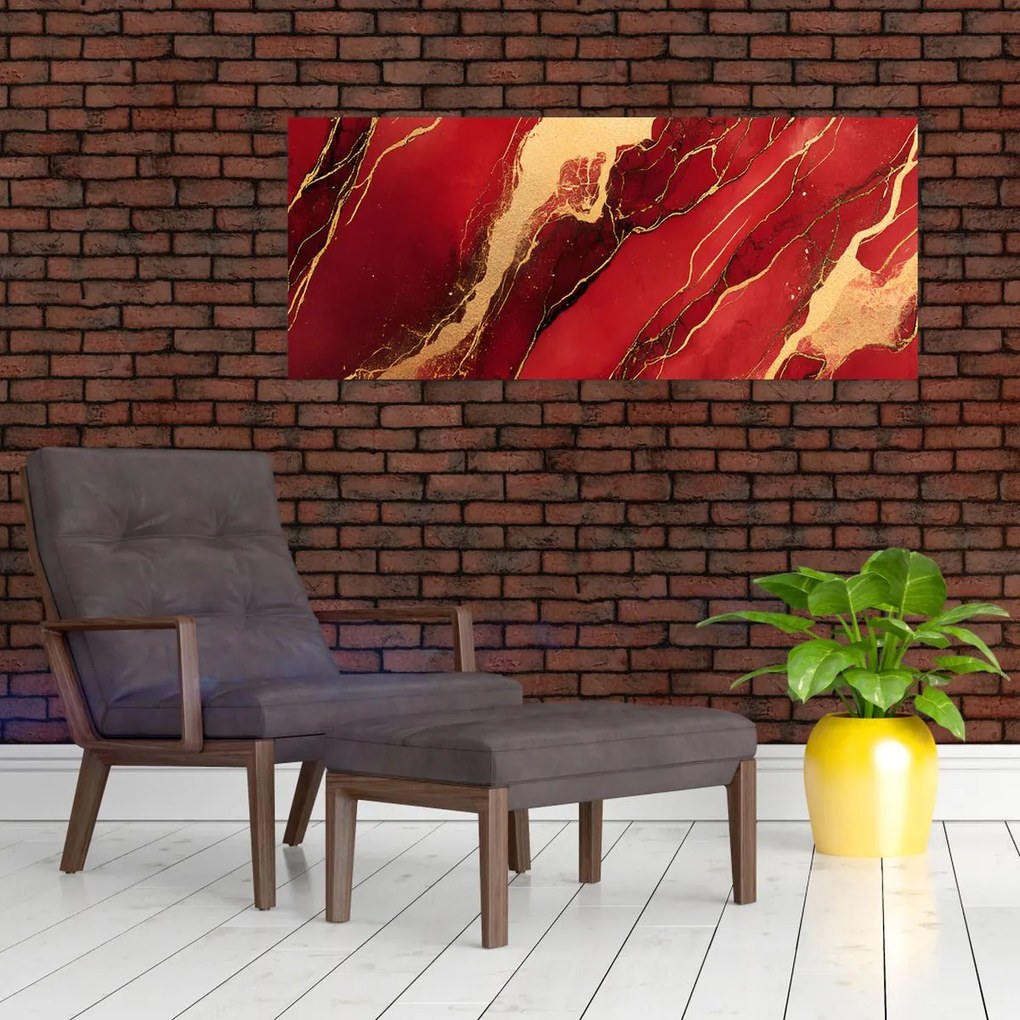 Kép - Vörös-arany márvány (120x50 cm)