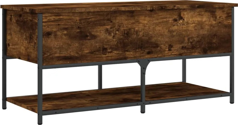 vidaXL füstös tölgy színű szerelt fa tárolópad 100 x 42,5 x 47 cm