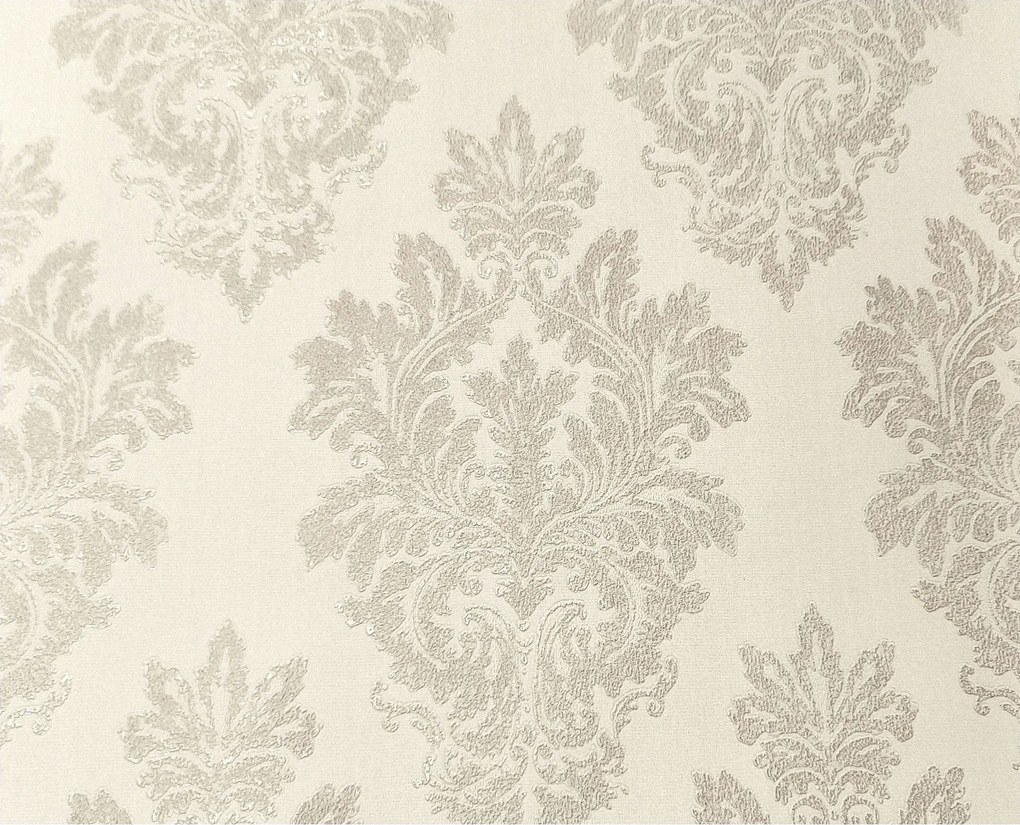 Krémszínű mosható fali tapéta díszes mintával a flizelinen