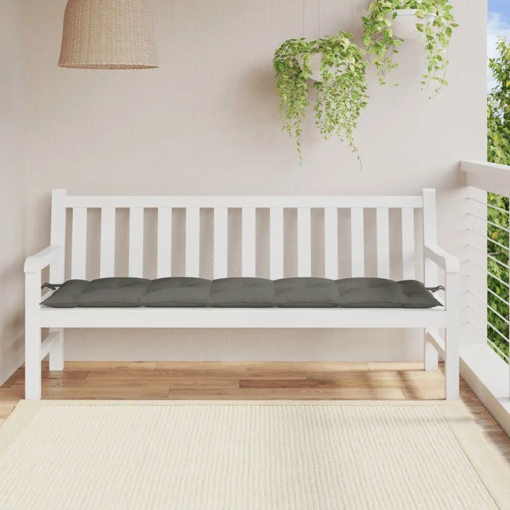 melange sötétszürke szövet kerti padpárna 180 x 50 x 7 cm