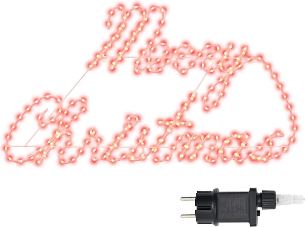 vidaXL Karácsonyi tábla 216 LED-del Piros 99 x 55 x 13 cm Vas