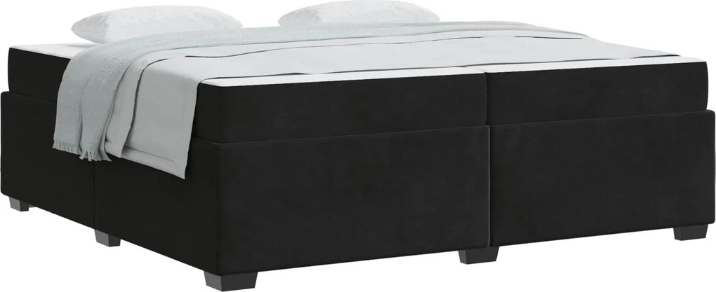 vidaXL Ágykeret matracmal Fekete 200 x 200 cm szövet