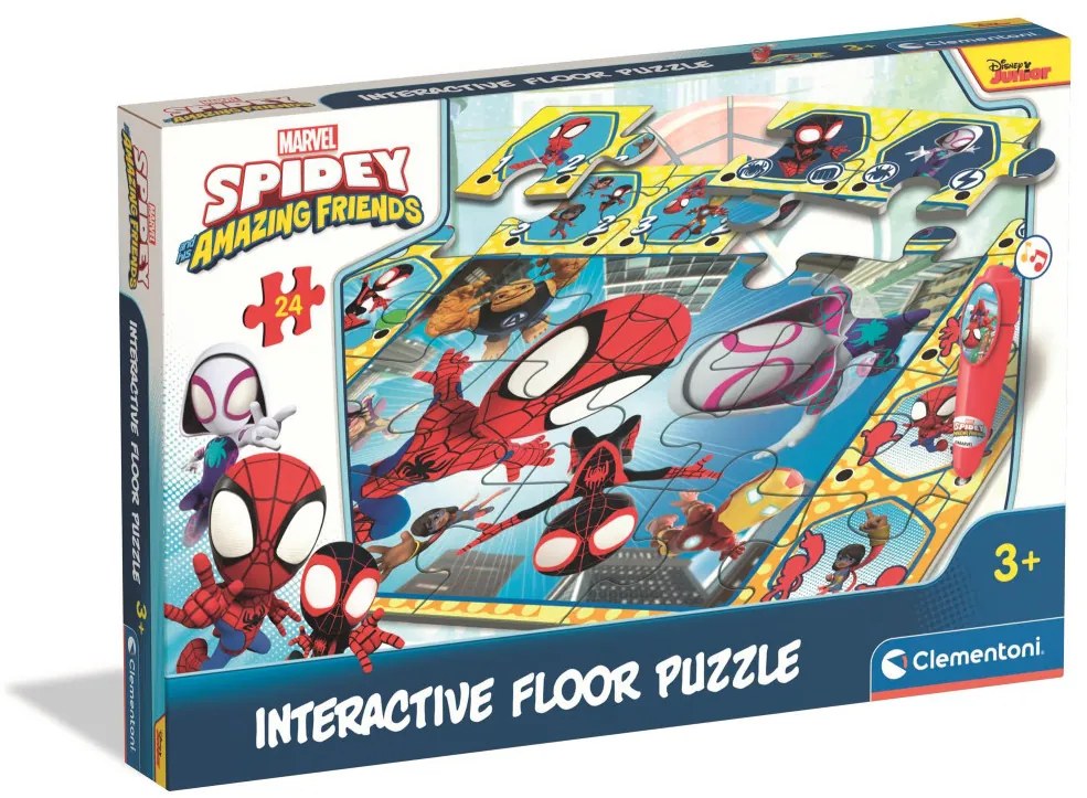 Pókember Spidey and Friends interaktív 24 db-os puzzle Clementoni