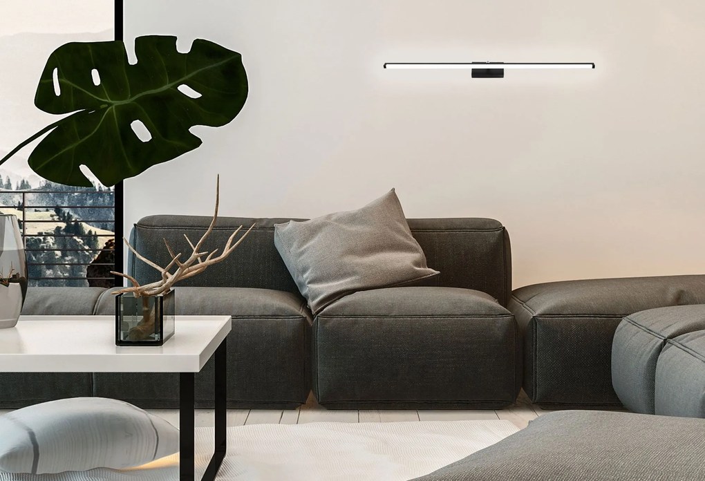 LED FÜRDŐSZOBA LÁMPA TÜKÖR fölötti 12W 50cm APP373-1W Fekete