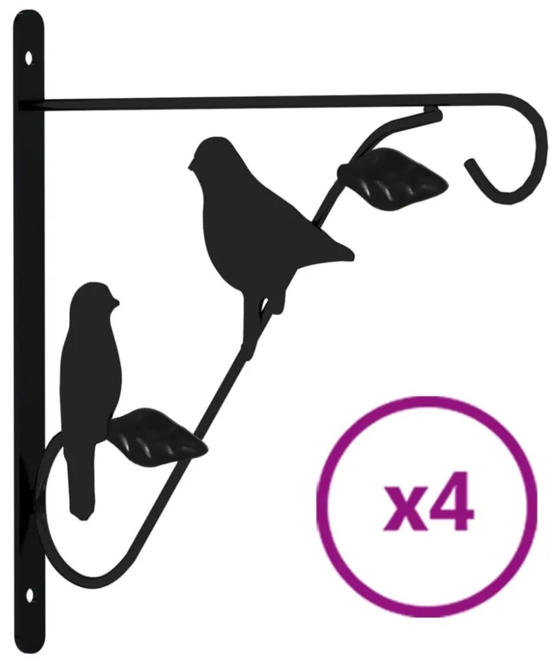 4 db fekete acél függő kaspótartó