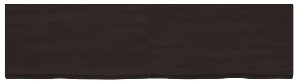 sötétbarna kezelt tömör tölgyfa asztallap 220x60x(2-6) cm