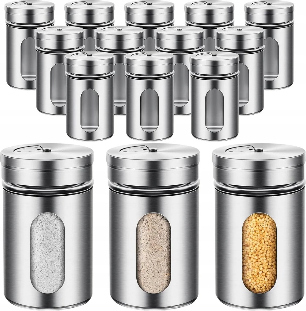 12 db Tartály üveg tároló 80ml konyhai fűszertároló