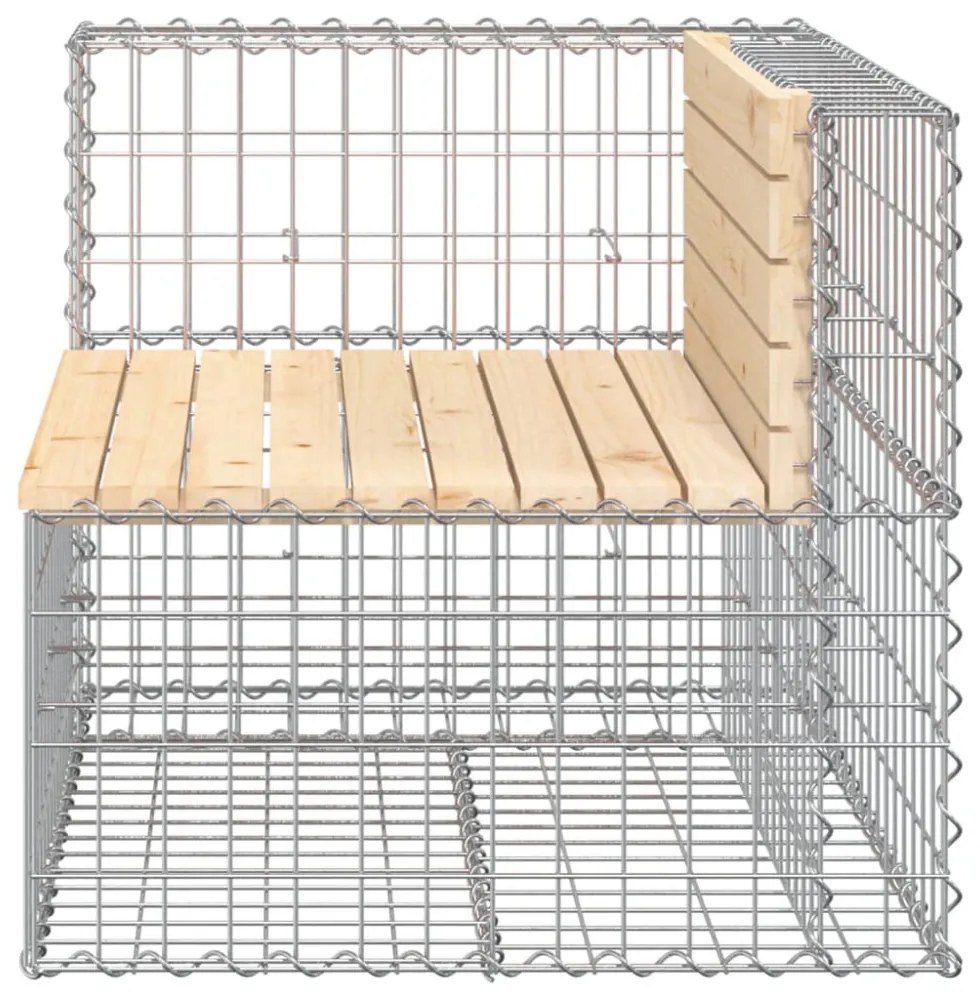 tömör fenyőfa gabion kerti pad 92x71x65,5 cm
