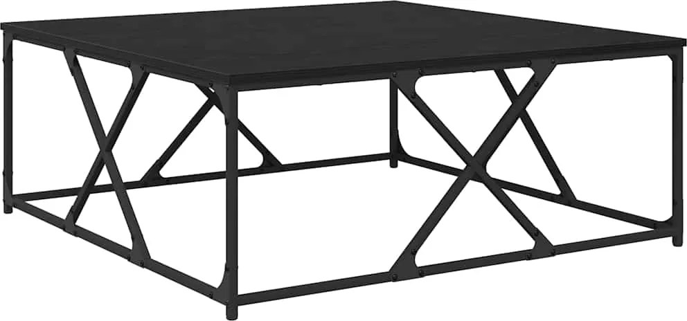 vidaXL Dohányzóasztal Fekete tölgy 100 x 100 x 40 cm Faanyag