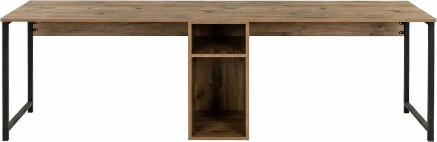 Twin Study Desk - atlanti fenyő/fekete íróasztal