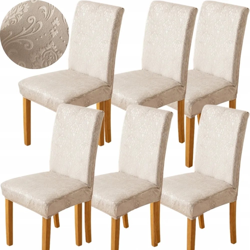 6 Db-os Székhuzat Szett Univerzális Velúr Szék Oeko-tex