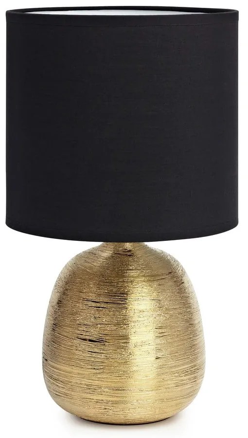 Fekete-aranyszínű asztali lámpa textil búrával (magasság 37,5 cm) Oscar – Markslöjd