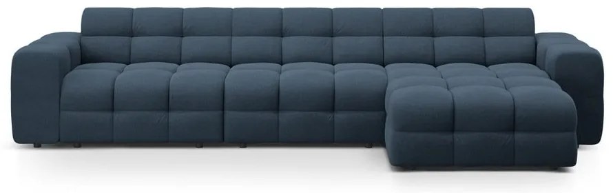 Sötétkék sarokkanapé (jobb oldali-heverő résszel) Kendal – Micadoni