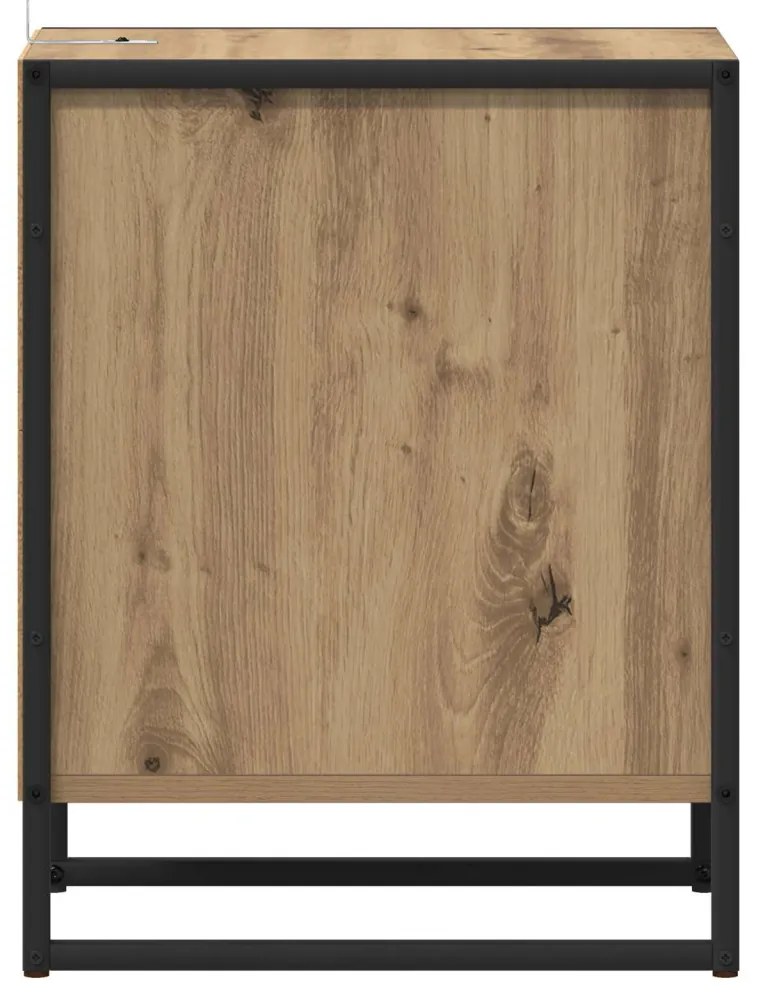 vidaXL Éjjeli asztal fiókkal Művészi tölgy 39,5 x 30 x 50 cm Faanyag