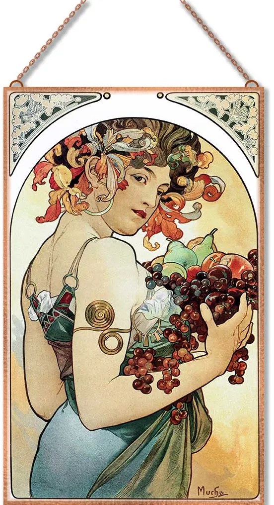 Alphonse Mucha - Gyümölcs üvegkép, falikép