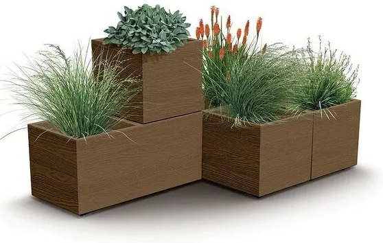 MADERA CASE ECO WOOD virágtartó 77 cm, barna, M