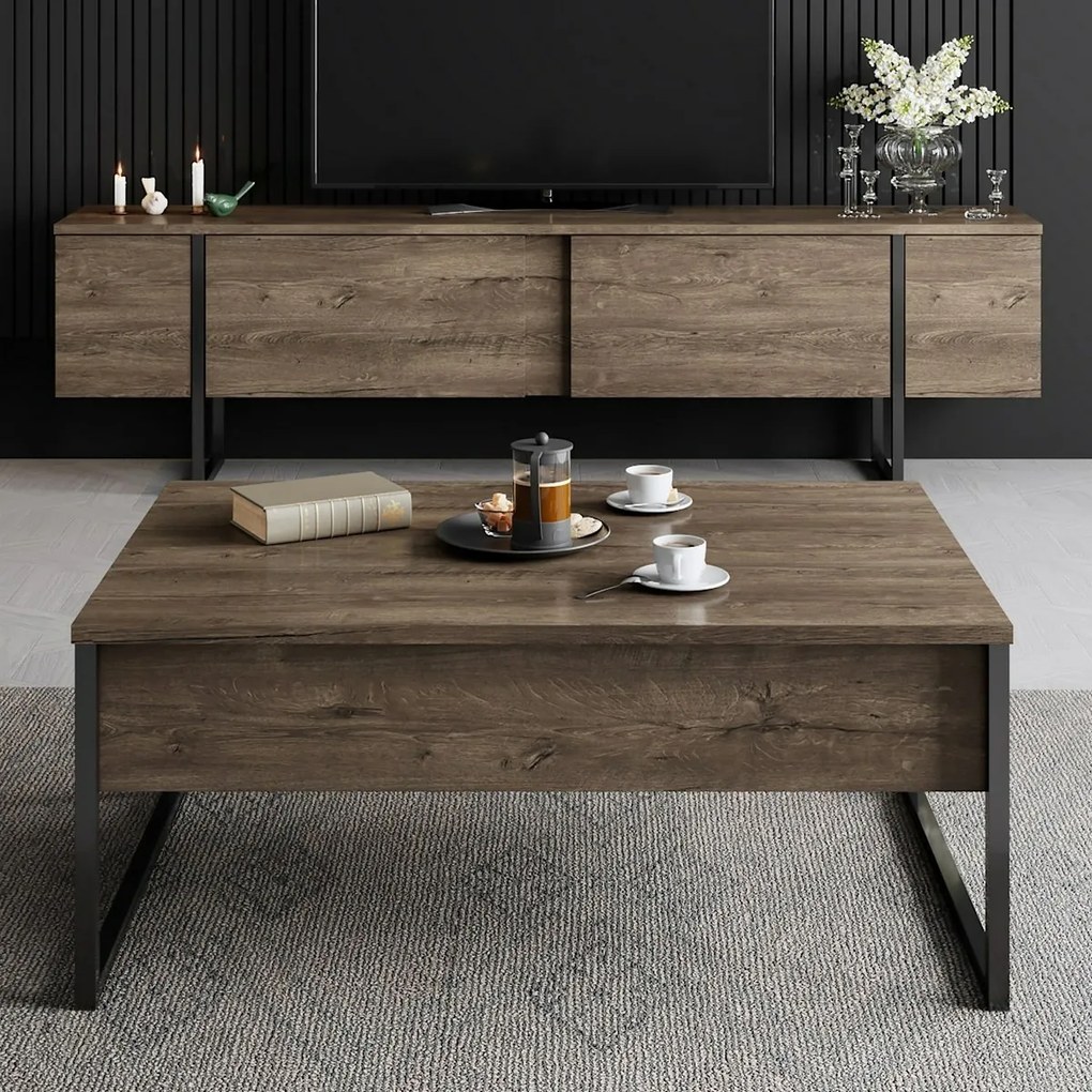 Luxe Walnut and Black konferenciaasztal