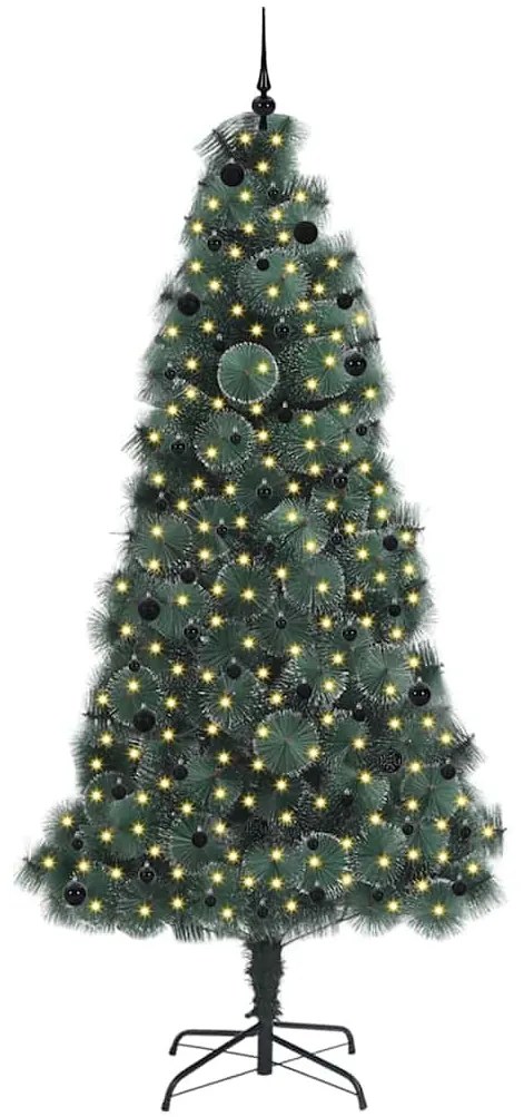 Műfenyő, előre világított, karácsonyi fenyő gömbszettel 240 cm