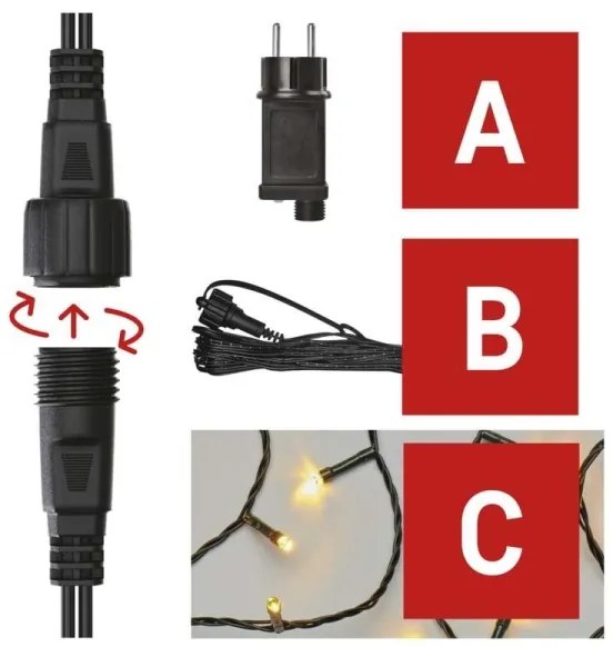 LED Karácsonyi kültéri lánc 100xLED/15m IP44 meleg fehér