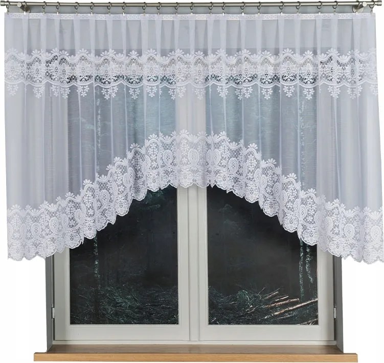 Daria Jacquard kész függöny 350x120cm, fehér szín