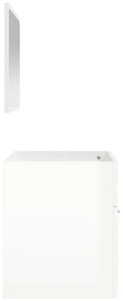 vidaXL magasfényű fehér szerelt fa fürdőszobaszekrény tükörrel