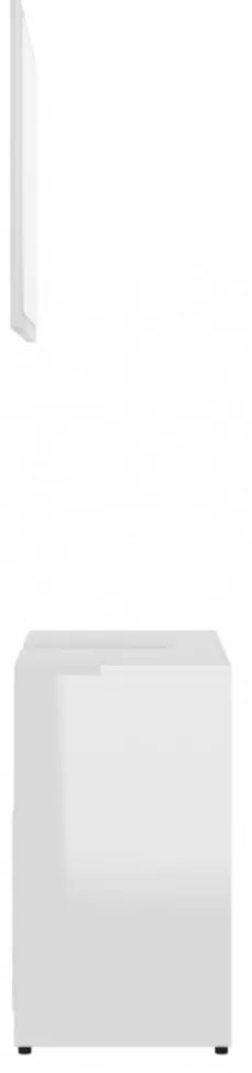 vidaXL magasfényű fehér szerelt fa fürdőszobai bútorszett