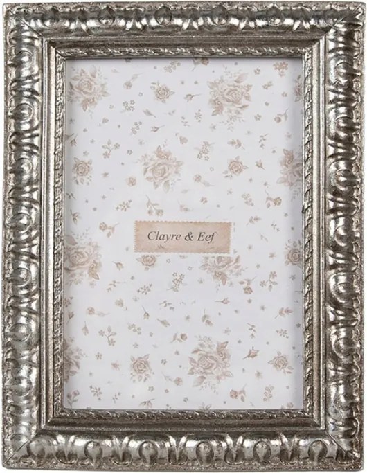 Ezüst színű, régi képkeret formájú képkeret a képekhez