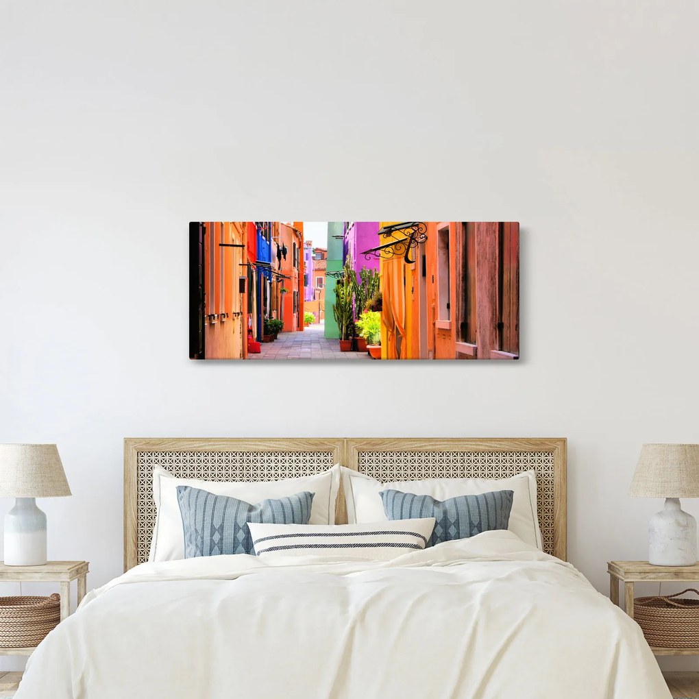 Színes olasz utca képe (120x50 cm)