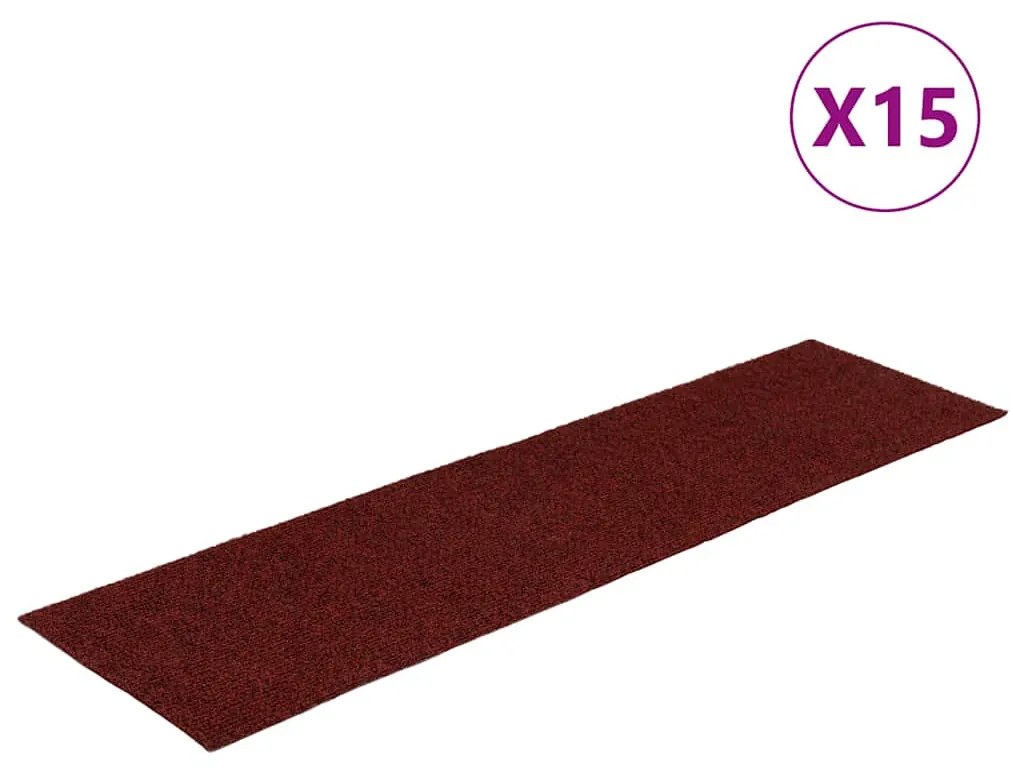 30 db piros lépcsőszőnyeg öntapadós téglalap alakú 76x20 cm