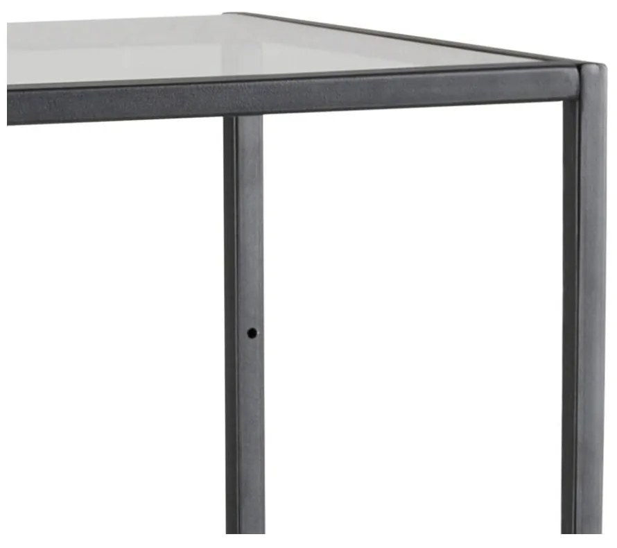 Fekete üveg polcos állvány 35x120 cm Seaford – Actona