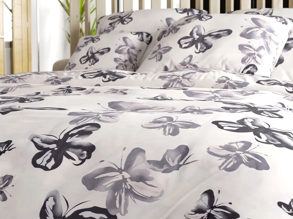 BLACK BUTTERFLY krém mikroszálas ágyneműhuzat Ágyneműhuzat mérete: 2 db 70 x 80 cm | 160 x 200 cm