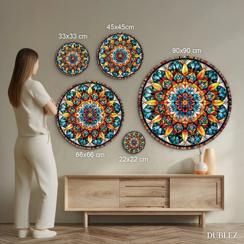 DUBLEZ | Színes mandala a falra - Kaleidoszkóp | Prémium UV nyomtatás
