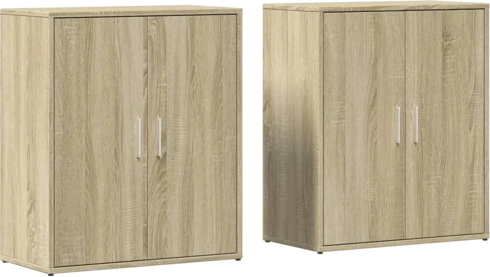 vidaXL 2 db sonoma tölgy színű szerelt fa tálalószekrény 60x31x70 cm