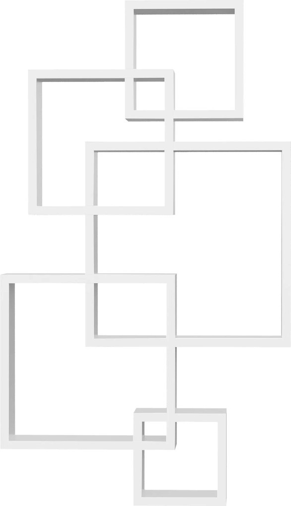 HOMCOM Fali Polc, Lebegő Falipolc Fali Tároláshoz, 9 Rekeszes Fali Dekoráció Nappalihoz, Hálószobához, Előszobához, Fehér | Aosom