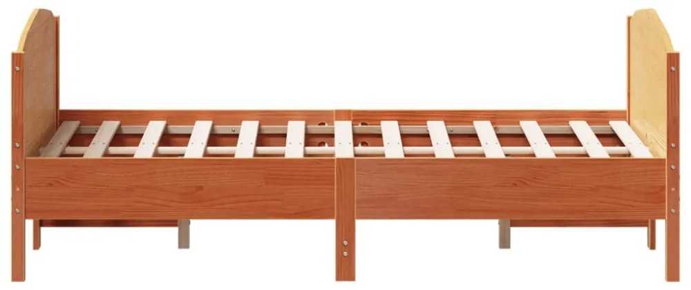 viaszbarna tömör fenyőfa ágy matrac nélkül 150 x 200 cm