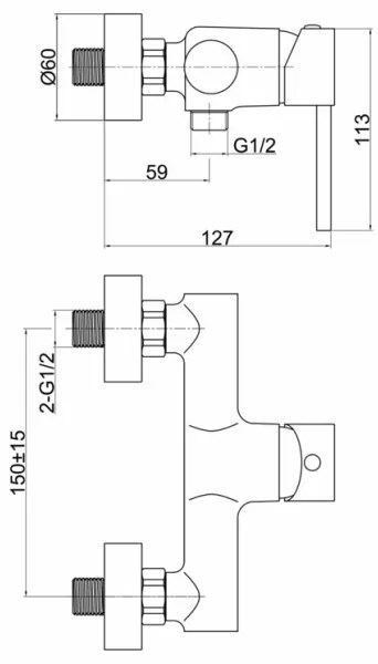 FERRO - FIESTA zuhanycsaptelep, fényes króm