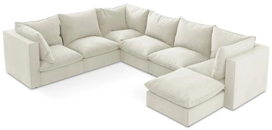 Bézs sarokkanapé (bal oldali-U alakú) Manao – Makamii