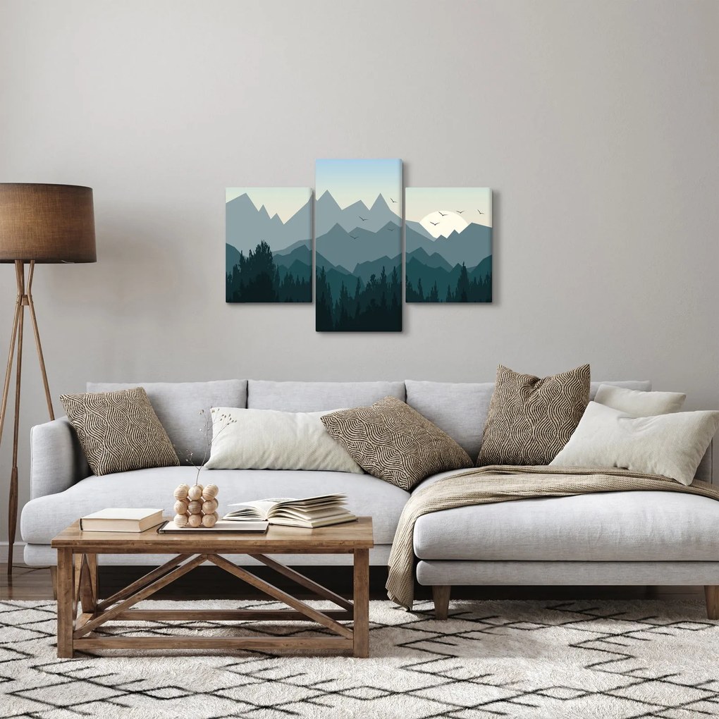Kép - Hegyek grafikus szemmel (90x60 cm)