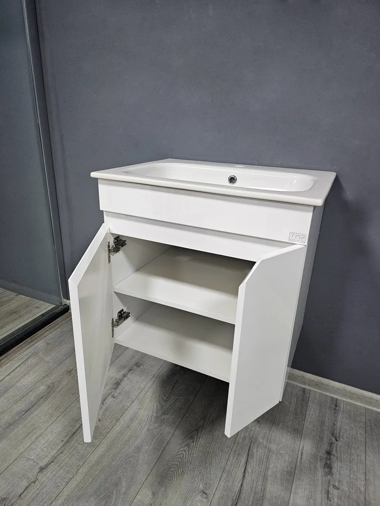 TMP VISION 60 fali függesztett fürdőszobai bútor - SKY E-8099-60 porcelán mosdóval - 61 x 46 x 56 cm