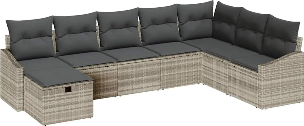 vidaXL Kanapé Szett párnával 9 pcs polirattan