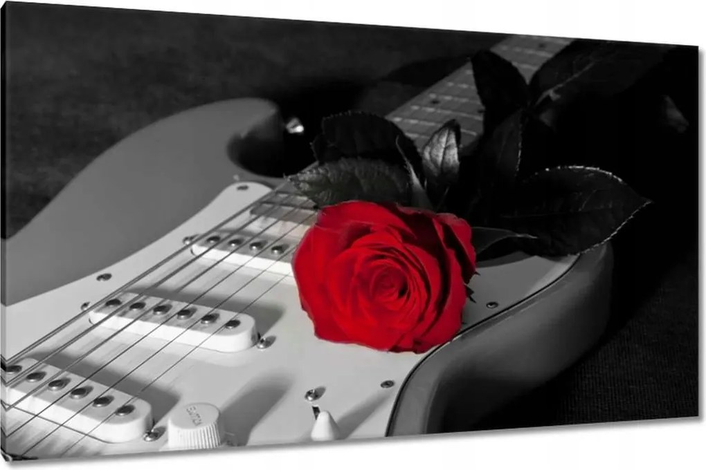 Vászonkép 120x70 Elektromos gitár rózsával