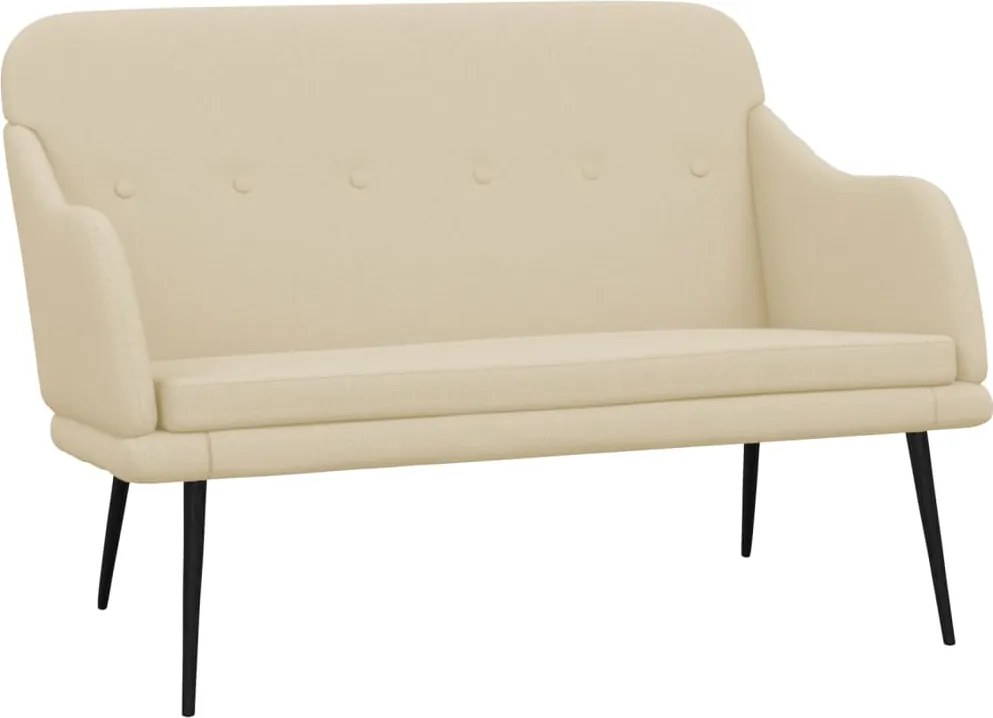 vidaXL krémszínű szövet pad 110 x 76 x 80 cm