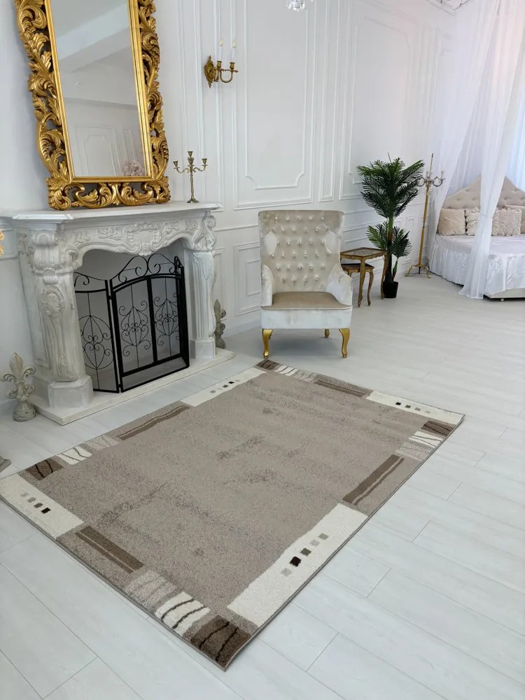 Nora 6037 bézs modern szőnyeg 80 cm-es szett