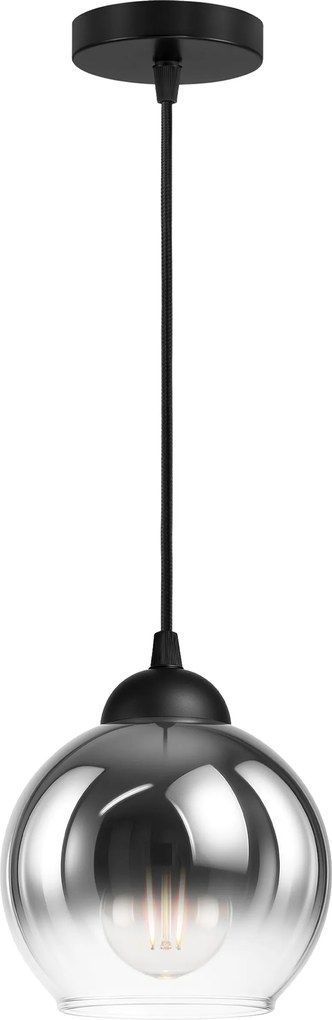 LED-es függesztett mennyezeti lámpa üveg gömb füstölt üveg E27 Glamour