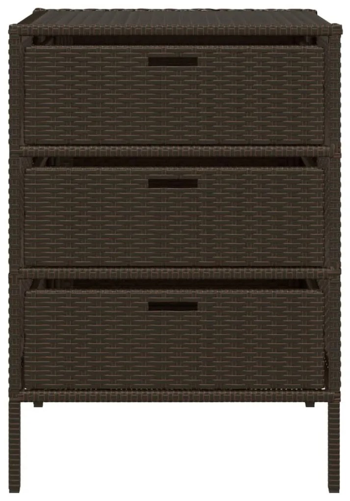 vidaXL barna polyrattan kerti tárolószekrény 55 x 59 x 80 cm