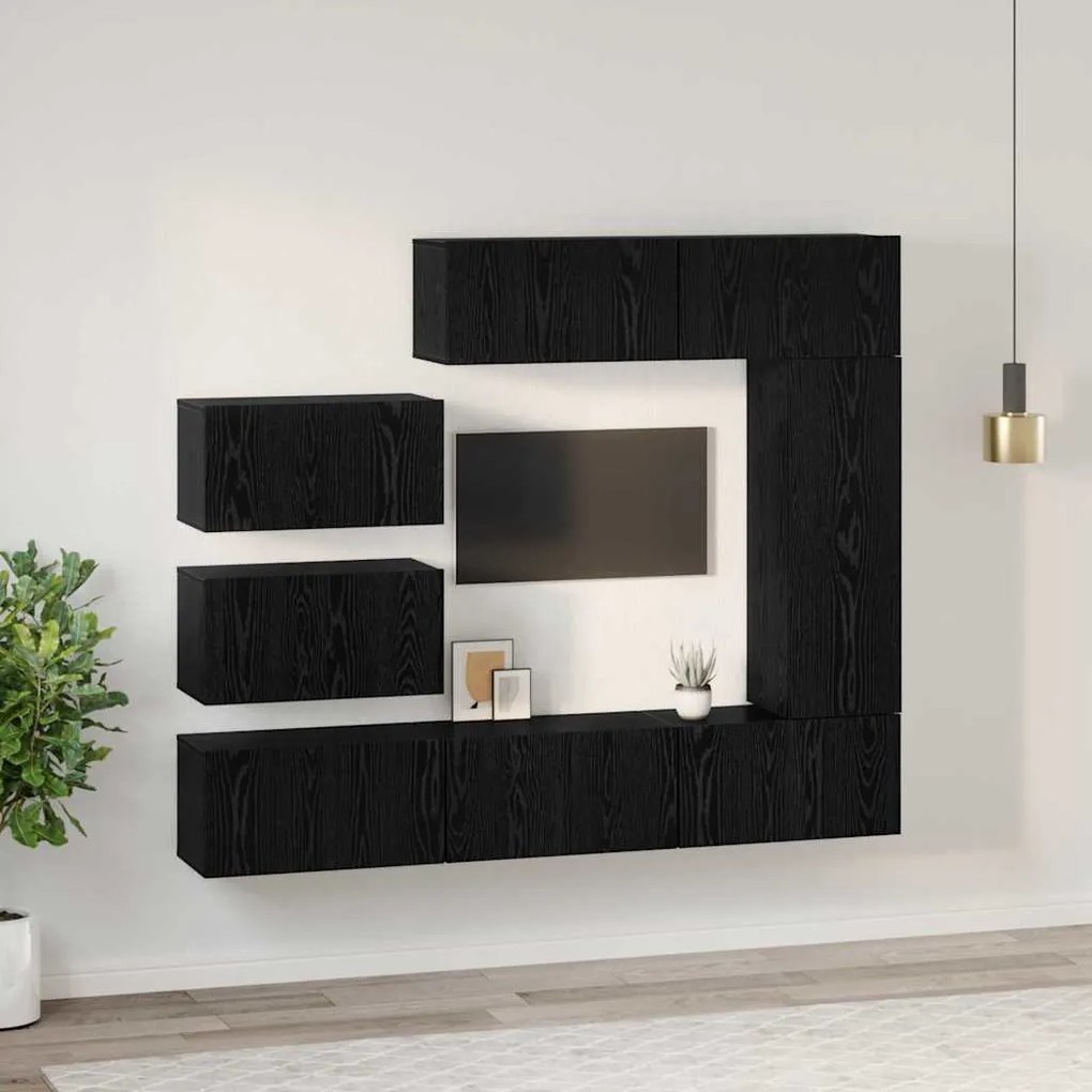 TV szekrény garnitúra 8 pcs Musta tammi 30.5 x 30 x 90 cm
