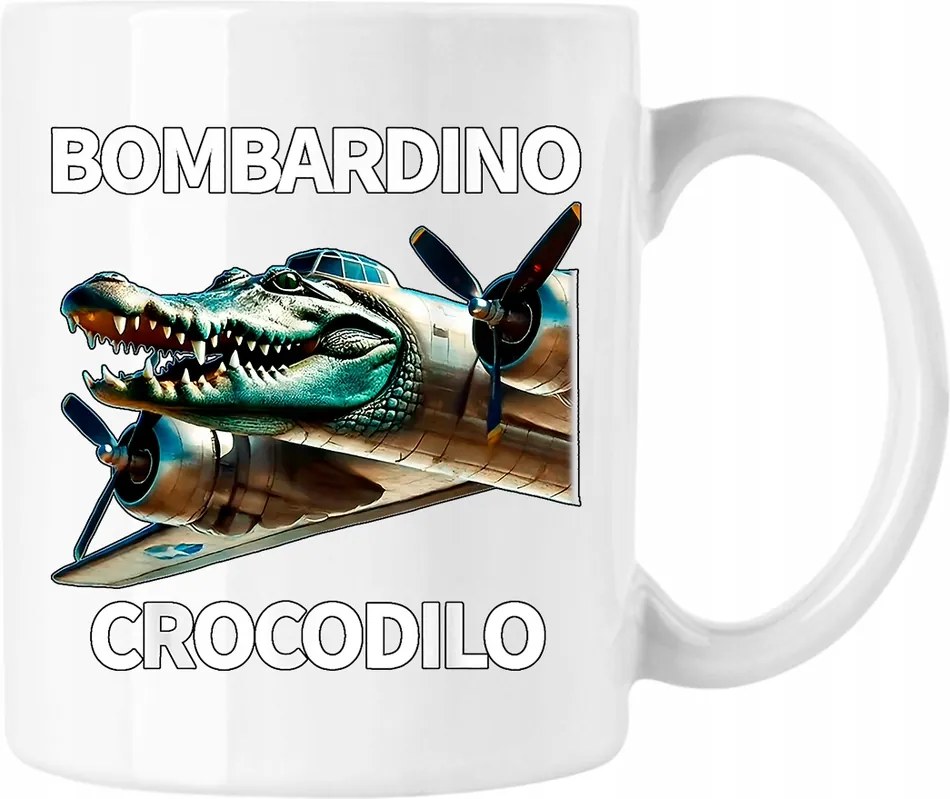 Bombadiro bögre Crocodilo brainrot 3 Fehér 330ml