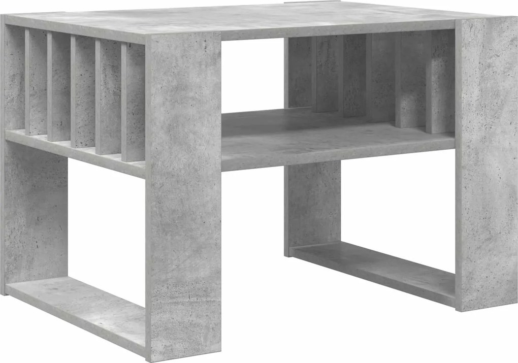 vidaXL Dohányzóasztal Beton Szürke 66 x 49,5 x 45 cm Faanyag