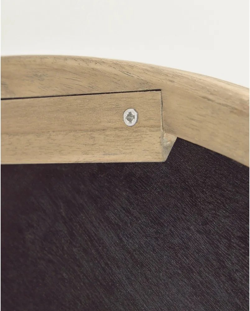 Fali tükör tömörfa kerettel ø 100 cm Alum – Kave Home