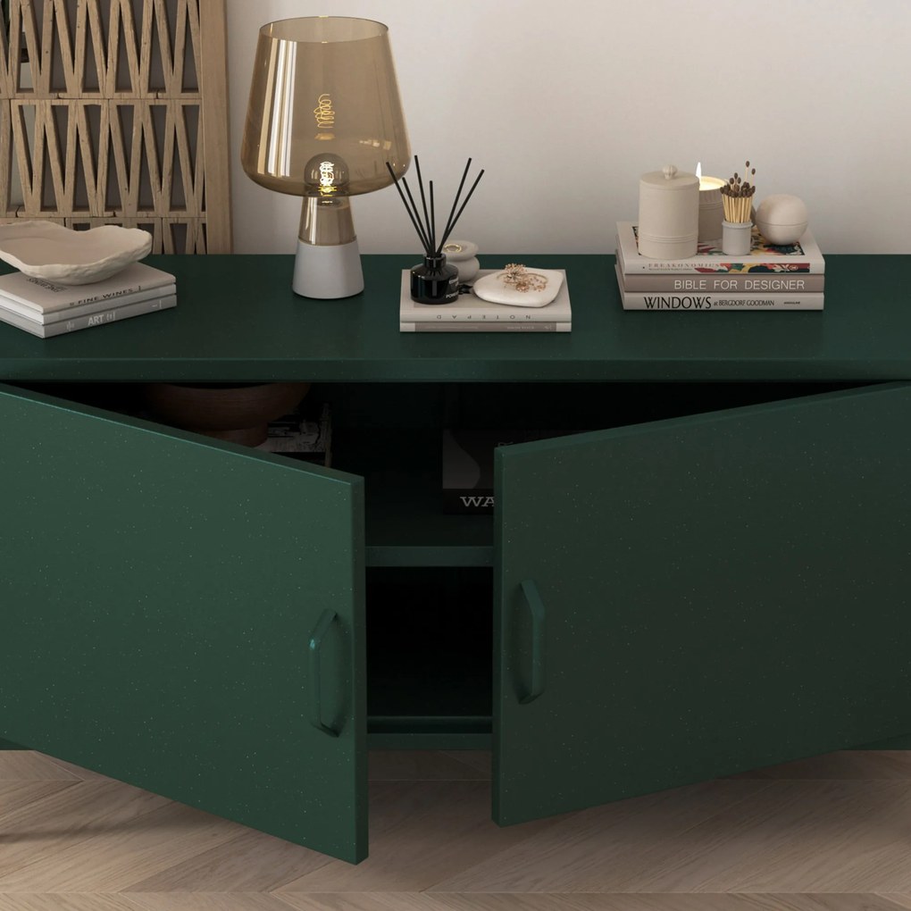 TV-szekrény lábakon ROSA, 1150 x 595 x 400 mm, Modern: palack zöld szín